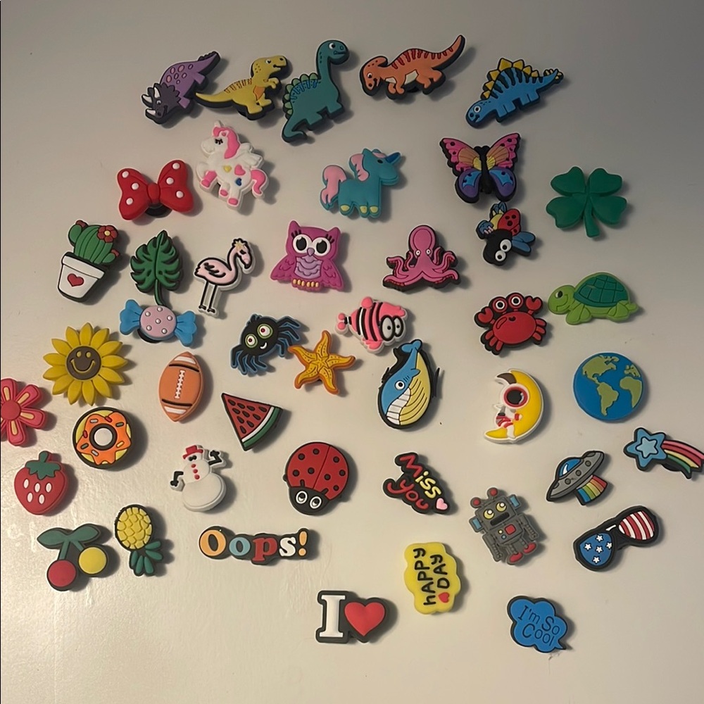 Colorful shoe charms